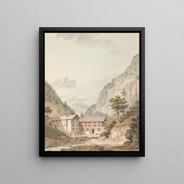 Bad Weissenburg - Johann Ludwig Aberli — oprawiony obraz na ścianie