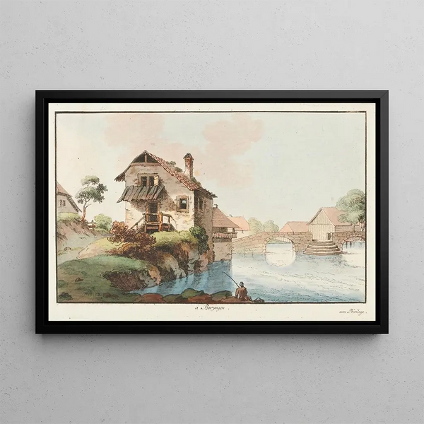 Boezingen - Johann Ludwig Aberli — oprawiony obraz na ścianie