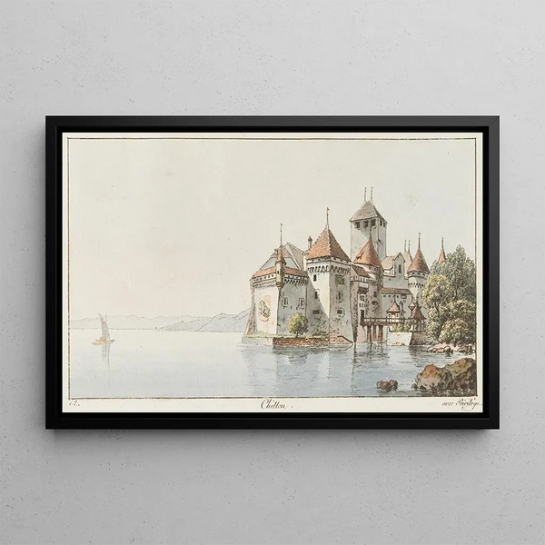 Chillon - Johann Ludwig Aberli — oprawiony obraz na ścianie