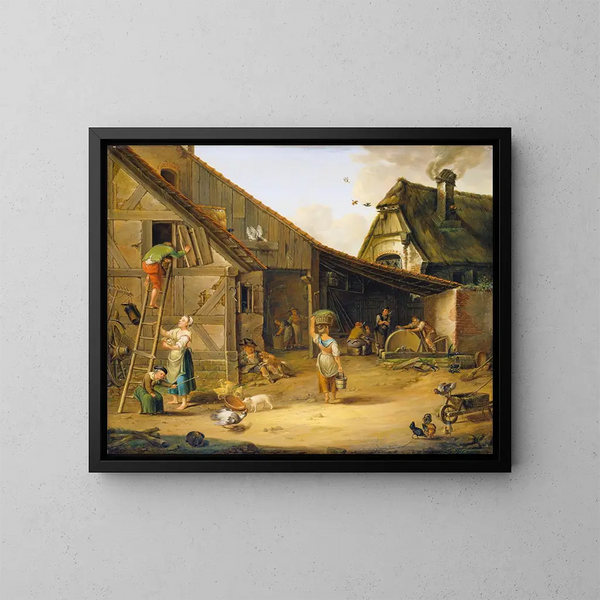 Une ferme - Johann Ludwig Ernst Morgenstern — oprawiony obraz na ścianie
