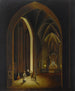 wnętrza kościoła oświetlonego świecami - Johann Ludwig Ernst Morgenstern — widok dzieła