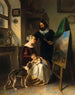 Rodzina malarza w jego pracowni - Johann Matthias Ranftl — widok dzieła