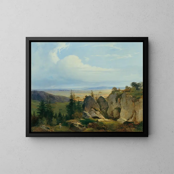 La lande de Wiener Neustadt vue de Wetzelsdorf - Johann Nepomuk Passini — oprawiony obraz na ścianie