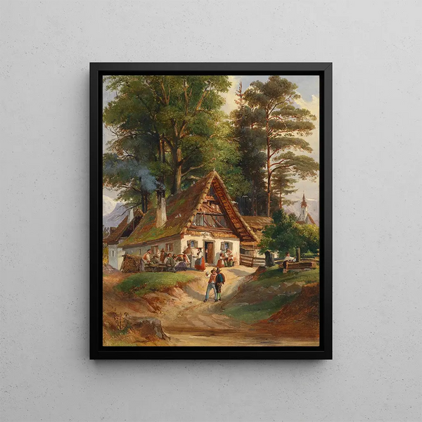 Auberge du village - Johann Nepomuk Passini — oprawiony obraz na ścianie