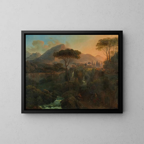 Villa Gregoriana w Tivoli - Johann Nepomuk Schadlberger — oprawiony obraz na ścianie