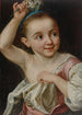 Młoda dziewczyna trzymająca kwiat - Johann Nikolaus Grooth — widok dzieła