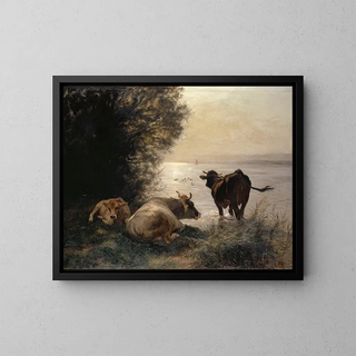 Johann Rudolf Koller - Cows by the Lakeside.webp