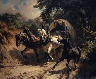 Johann Rudolf Koller - Messenger Carriage in a Hollow Way.webp