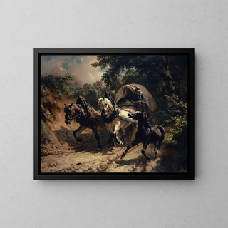 Johann Rudolf Koller - Messenger Carriage in a Hollow Way.webp