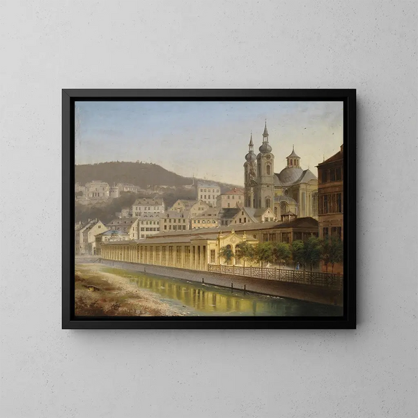 Widok na Karlsbad - Johann Wilhelm Jankowski — oprawiony obraz na ścianie