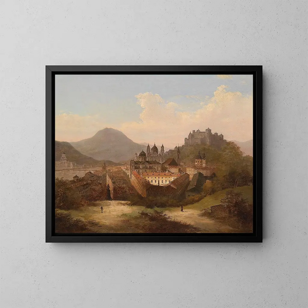 Widok na Salzburga - Johann Wilhelm Jankowski — oprawiony obraz na ścianie
