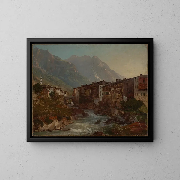 Widok na Chiavenna - Johann Wilhelm Schirmer — oprawiony obraz na ścianie