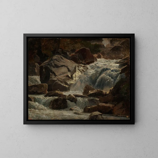 Ruisseau de montagne suisse - Johann Wilhelm Schirmer — oprawiony obraz na ścianie