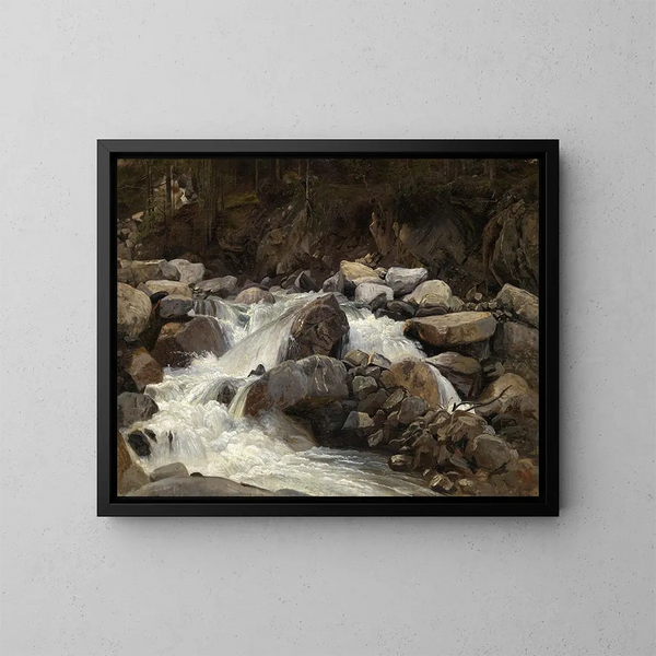Ruisseau de montagne suisse - Johann Wilhelm Schirmer — oprawiony obraz na ścianie