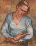 Kobieta z założonymi rękami - Johanna Kampmann-Freund — widok dzieła
