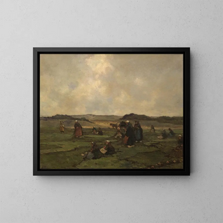 Johannes Evert Hendrik Akkeringa - Nettenboetsers aan het strand.webp