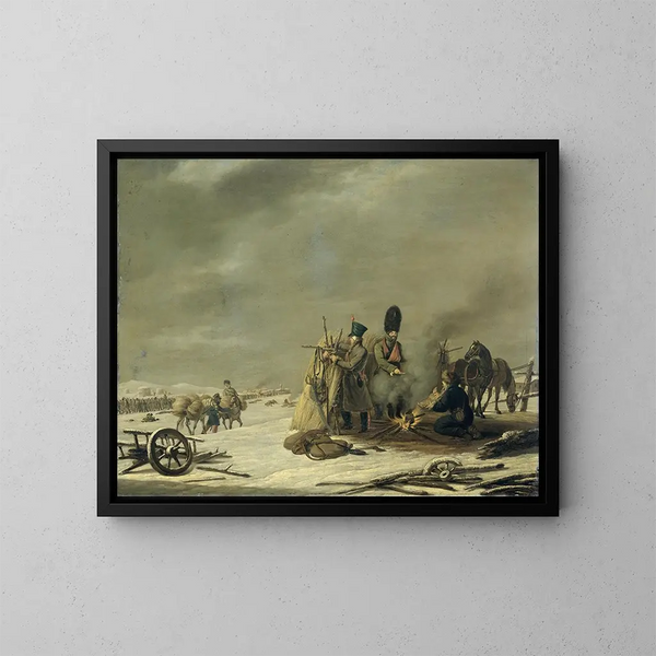 Bivouac w Molodetchno, 34 grudnia 1812, epizod odwrotu Napoleona z Rosji - Johannes Hari — oprawiony obraz na ścianie