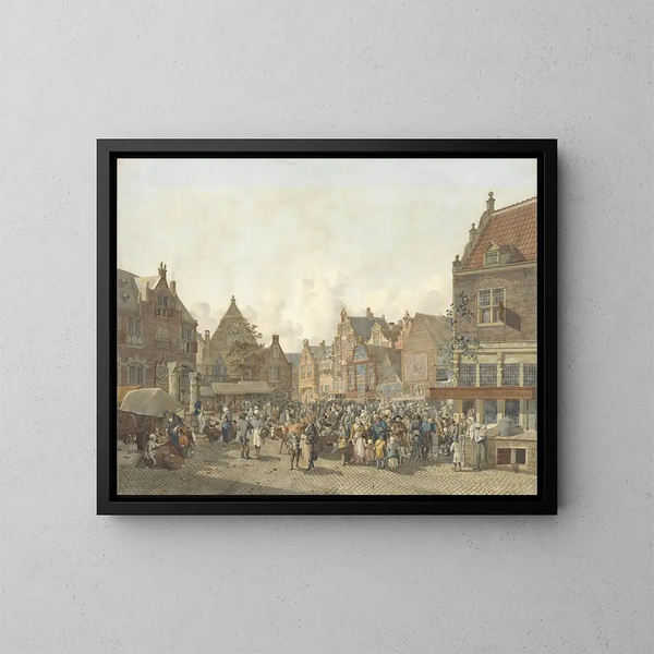 Plac miasta z jarmarkiem - Johannes Huibert Prins — oprawiony obraz na ścianie