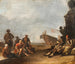 Widok na port na południu z kupcami i więźniami, statkiem oraz statuą Ferdynanda I Medycejskiego w Livorno - Johannes Lingelbach — widok dzieła