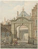 Widok przez drzwi w Dordrecht - Johannes van Lexmond — widok dzieła