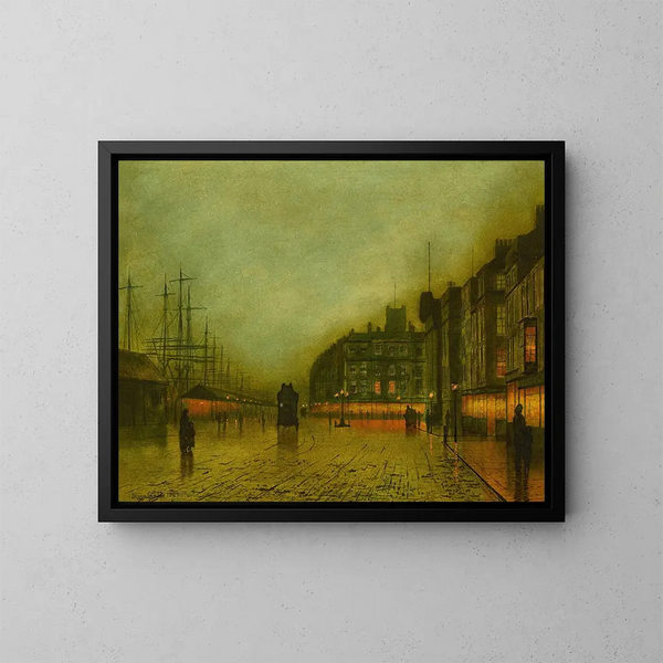 Doki w Liverpool - John Atkinson Grimshaw — oprawiony obraz na ścianie