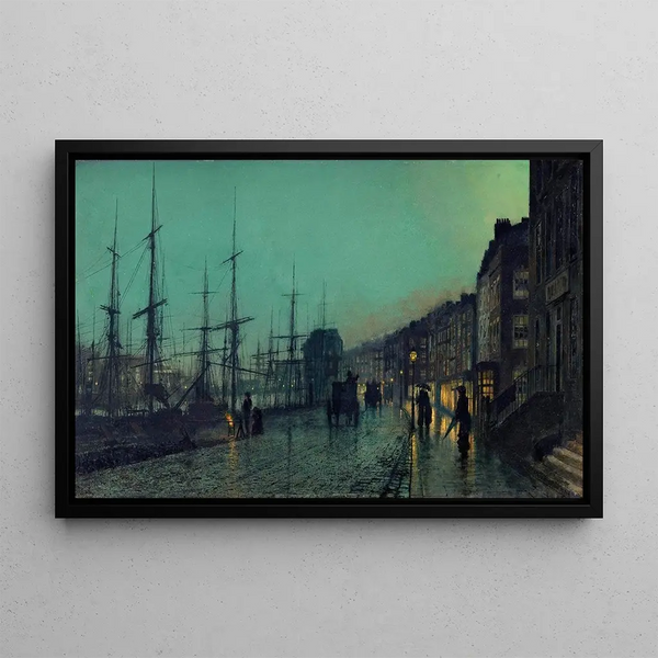 Statki na Clyde - John Atkinson Grimshaw — oprawiony obraz na ścianie