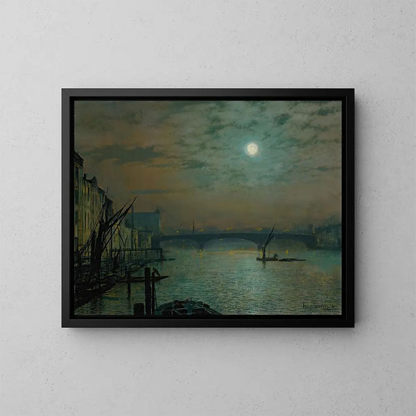 Most Southwark w świetle księżyca - John Atkinson Grimshaw — oprawiony obraz na ścianie