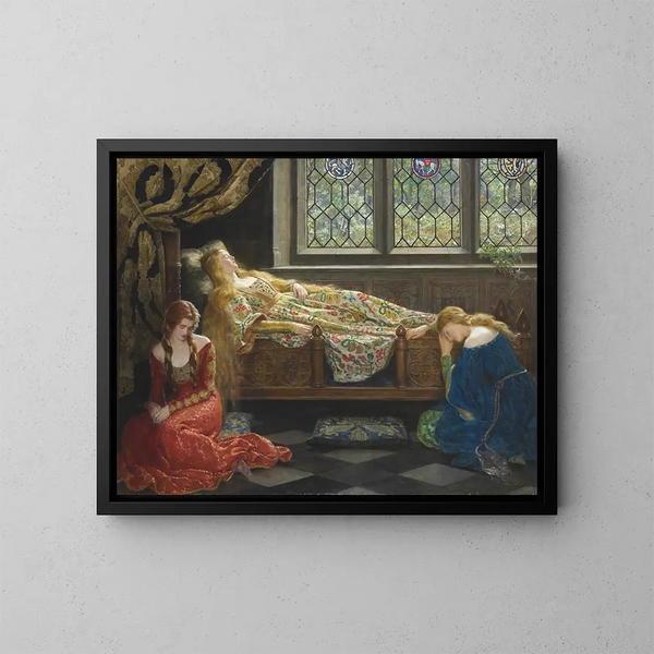 La Belle au bois dormant - John Collier — oprawiony obraz na ścianie