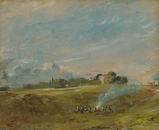Hampstead Heath z ogniskiem - John Constable — widok dzieła