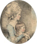 Portret Mlle Dehany Hall 1759-1822 i jej siostrzeńca Charlesa Lawrenca 1776-1853 - John Downman — widok dzieła