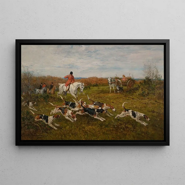 La chasse en pleine course - John Emms — oprawiony obraz na ścianie