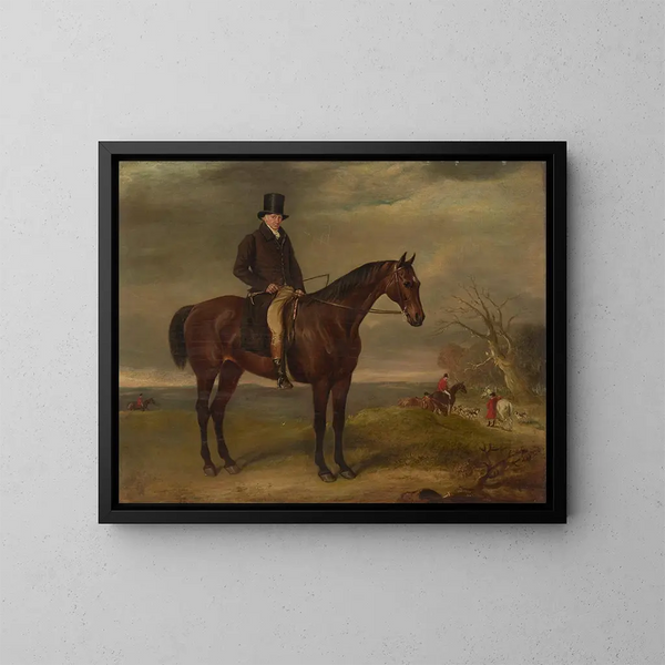 portretowy Samuela Dumbletona, 1750-1834, pies myśliwski hrabiego Spencera - John Ferneley — oprawiony obraz na ścianie