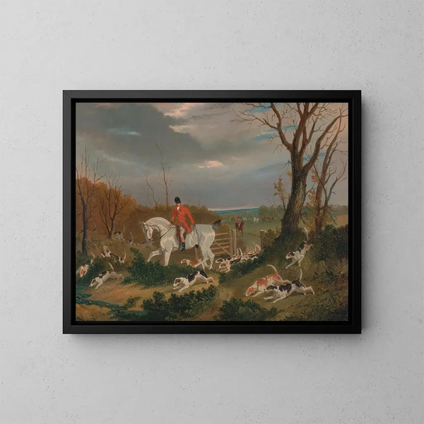 La chasse du Suffolk en route vers le couvert près de Herringswell - John Frederick Herring l'Ancien — oprawiony obraz na ścianie