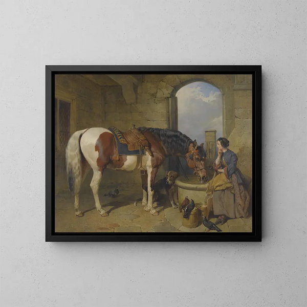 Le Lavoir - John Frederick Herring l'Ancien — oprawiony obraz na ścianie