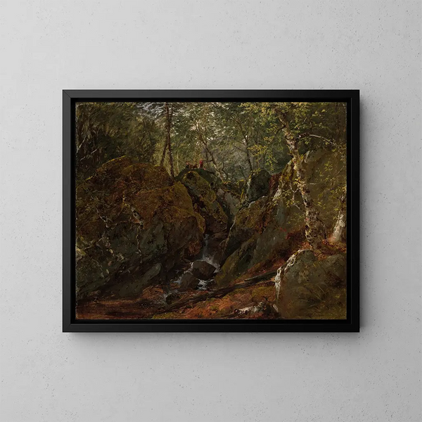 Spadająca woda z Catskills - John Frederick Kensett — oprawiony obraz na ścianie