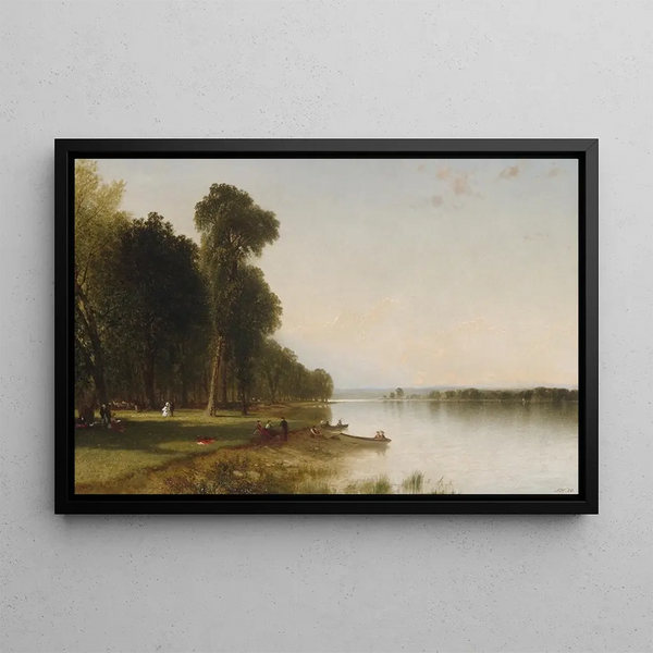 Letni dzień nad jeziorem Conesus - John Frederick Kensett — oprawiony obraz na ścianie