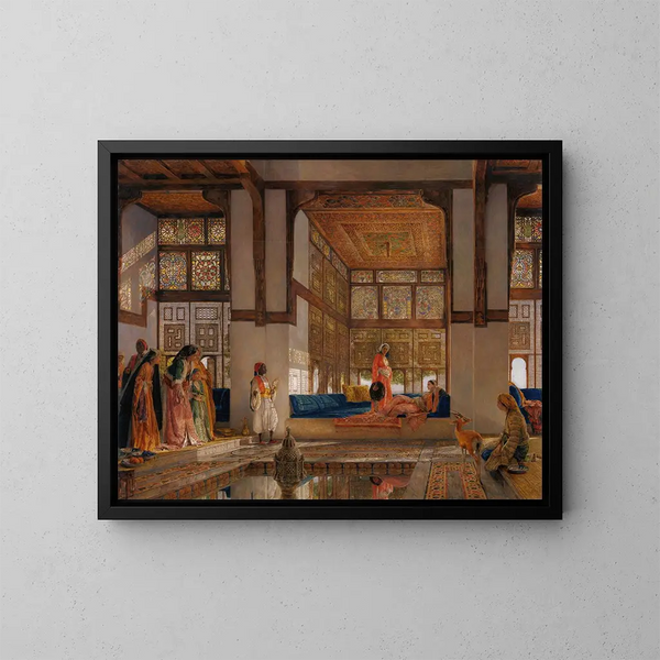 Kobieta przyjmująca gości - John Frederick Lewis — oprawiony obraz na ścianie
