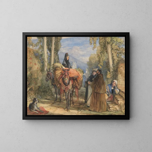Droga w pobliżu Sewilli, Hiszpania - John Frederick Lewis — oprawiony obraz na ścianie