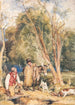 Garde-chasse et garçon chassant un lapin - John Frederick Lewis — widok dzieła