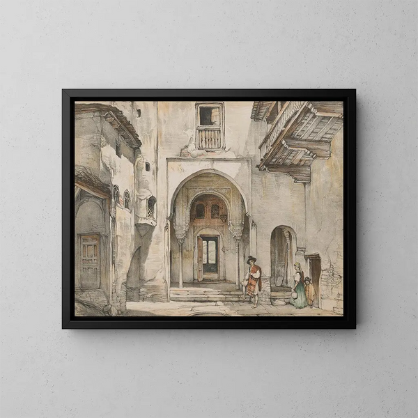 szkiców i rysunków Alhambry w Londynie - John Frederick Lewis — oprawiony obraz na ścianie