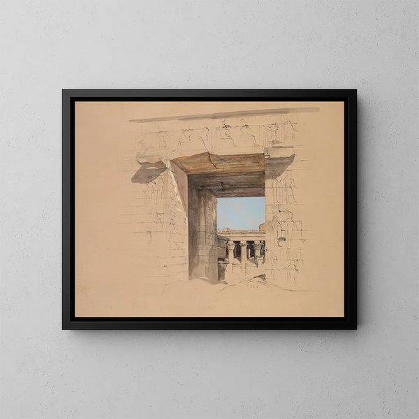 Świątyni Edfu, brama pylonu - John Frederick Lewis — oprawiony obraz na ścianie