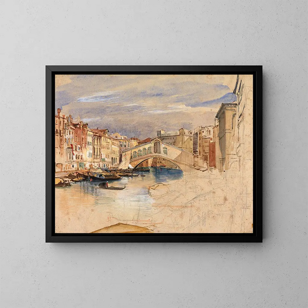Wenecja, Wielki Kanał i Rialto - John Frederick Lewis — oprawiony obraz na ścianie