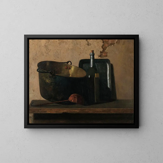 John Frederick Peto - Wine And Brass Stewing Kettle Preparation Of French Potage.webp
