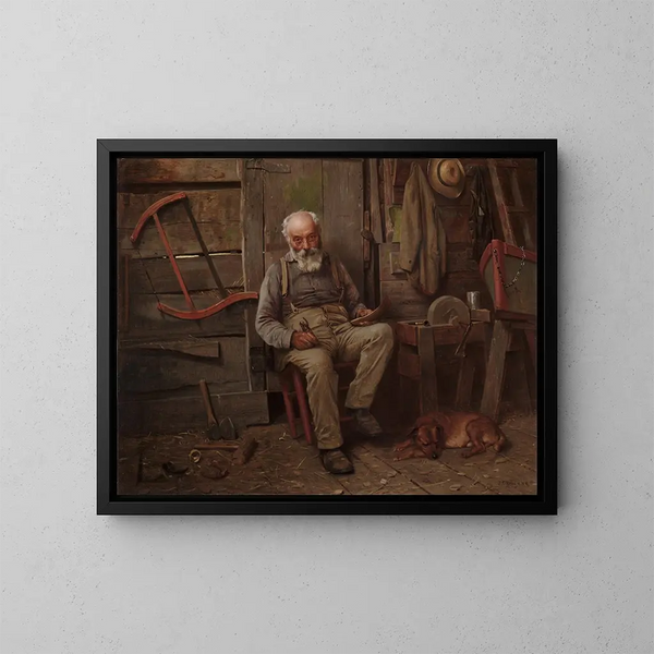 Konstruktor łodzi - John George Brown — oprawiony obraz na ścianie