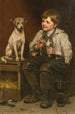 oczekujący na kęs - John George Brown — widok dzieła