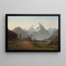Dwóch fanfarów gotujących czajnik herbaty w Milford Sound - John Gibb — oprawiony obraz na ścianie