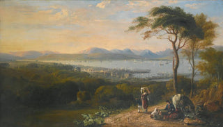 John Glover - View Of Port Glasgow And Greenock On The Firth Of Clyde The Argyll Hills Beyond.webp