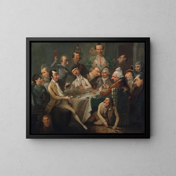 Grupa karykatur - John Hamilton Mortimer — oprawiony obraz na ścianie