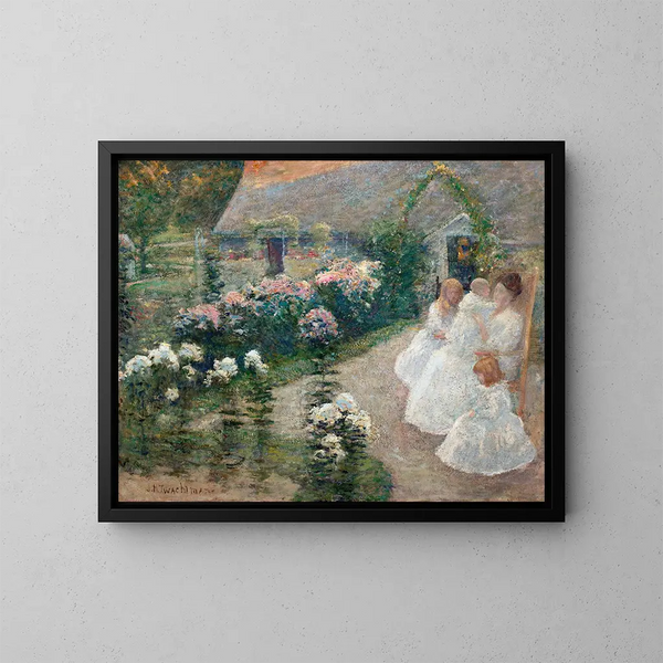 na tarasie - John Henry Twachtman — oprawiony obraz na ścianie