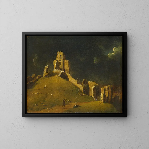 Château de Corfe, Dorset - John Inigo Richards — oprawiony obraz na ścianie